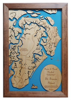 St. Simons Island, Georgia - laser cut wood map