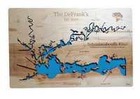 Tchoutacabouffa River, Mississippi - laser cut wood map