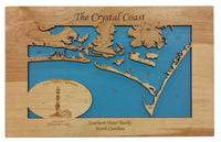 Southern Outer Banks, North Carolina - laser cut wood map