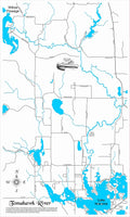 Tomahawk River, Wisconsin - laser cut wood map
