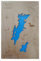 Trout Lake, New York - laser cut wood map