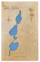 Twin Lakes, California - laser cut wood map