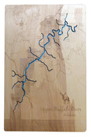 Upper Buffalo River, Arkansas - laser cut wood map