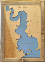 Vaes Bay, Texas - laser cut wood map