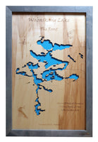 Wabaskang Lake, Ontario - laser cut wood map
