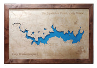 Lake Wallenpaupack, Pennsylvania - laser cut wood map