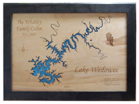 Lake Wedowee, Alabama - laser cut wood map