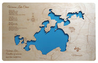 Woman Lake Chain, Minnesota - laser cut wood map