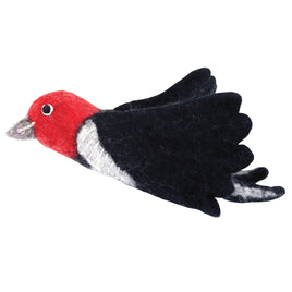 Woodpecker Felted Bird Ornament