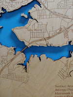 Lake Worth, Texas - laser cut wood map